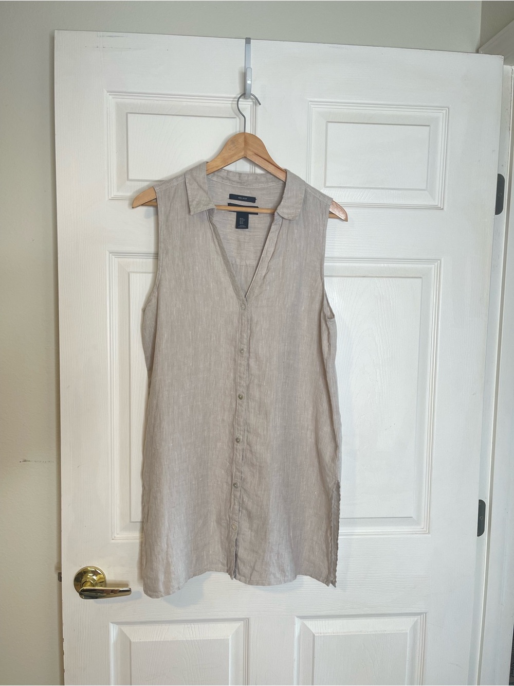 Hemp Tahari Sleeveless Button-Down Shirt summer travel resort vacation cruise